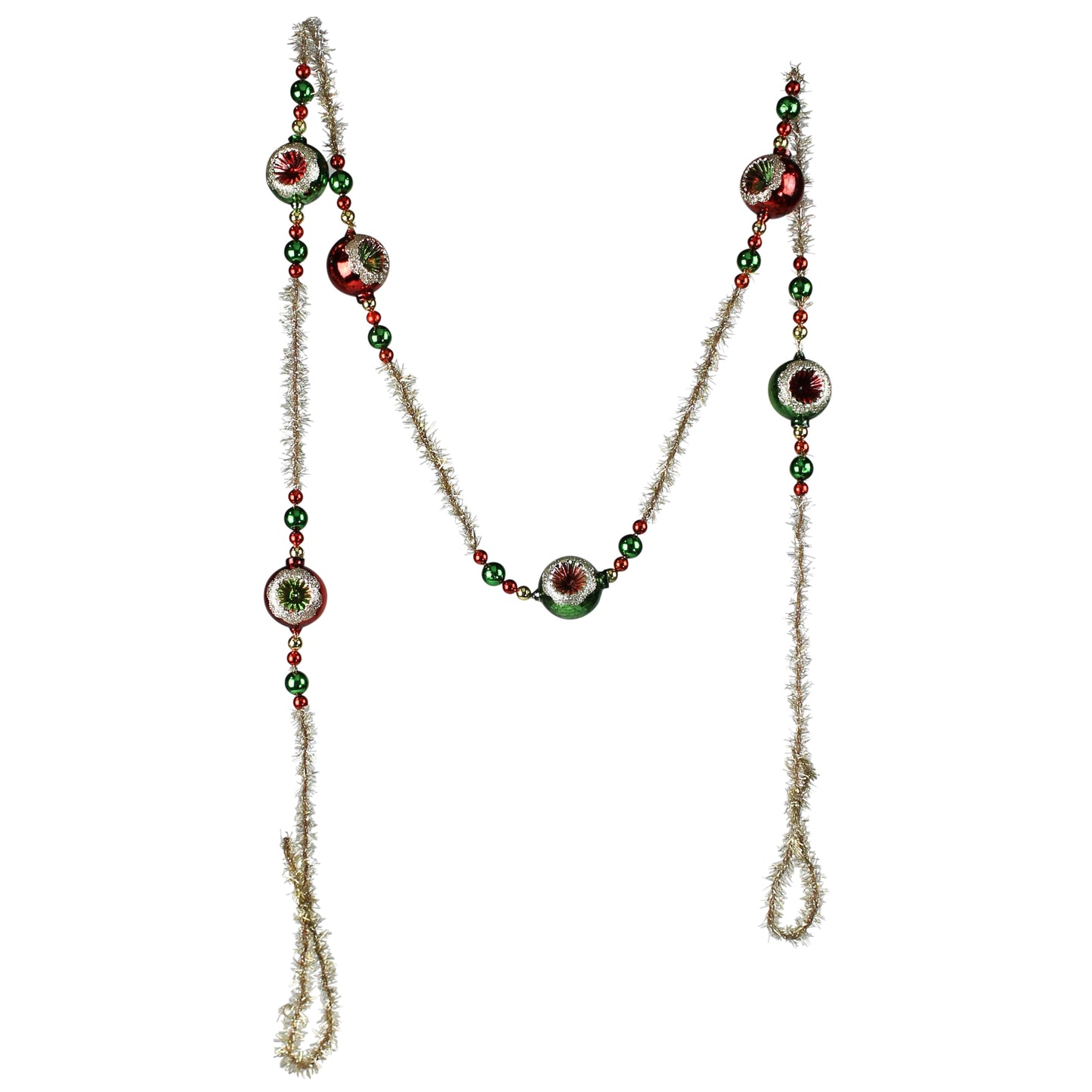 Glass & Tinsel Garland, Gold Set Of 4 By HomArt | Garland & Wreath | Modishstore - 4