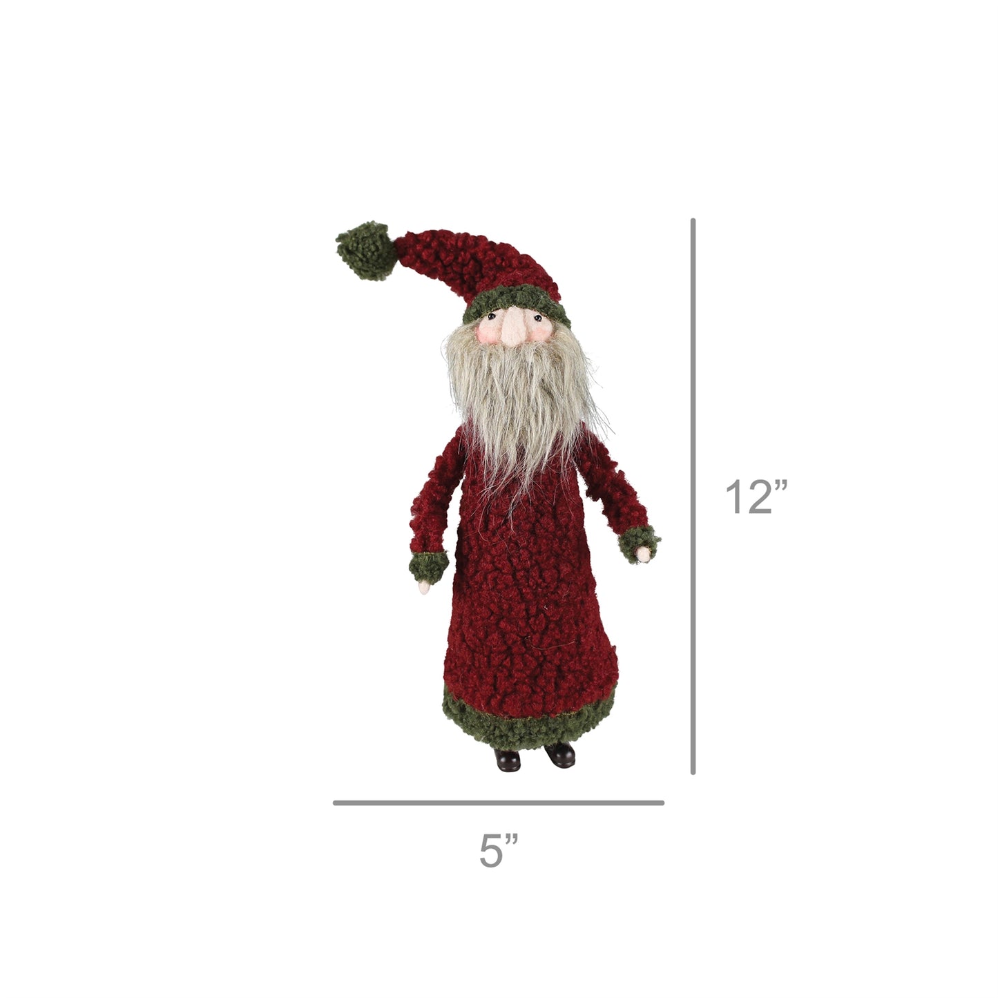 Wooly Santa, Felt - Large Set Of 4 By HomArt | Ornaments | Modishstore - 3