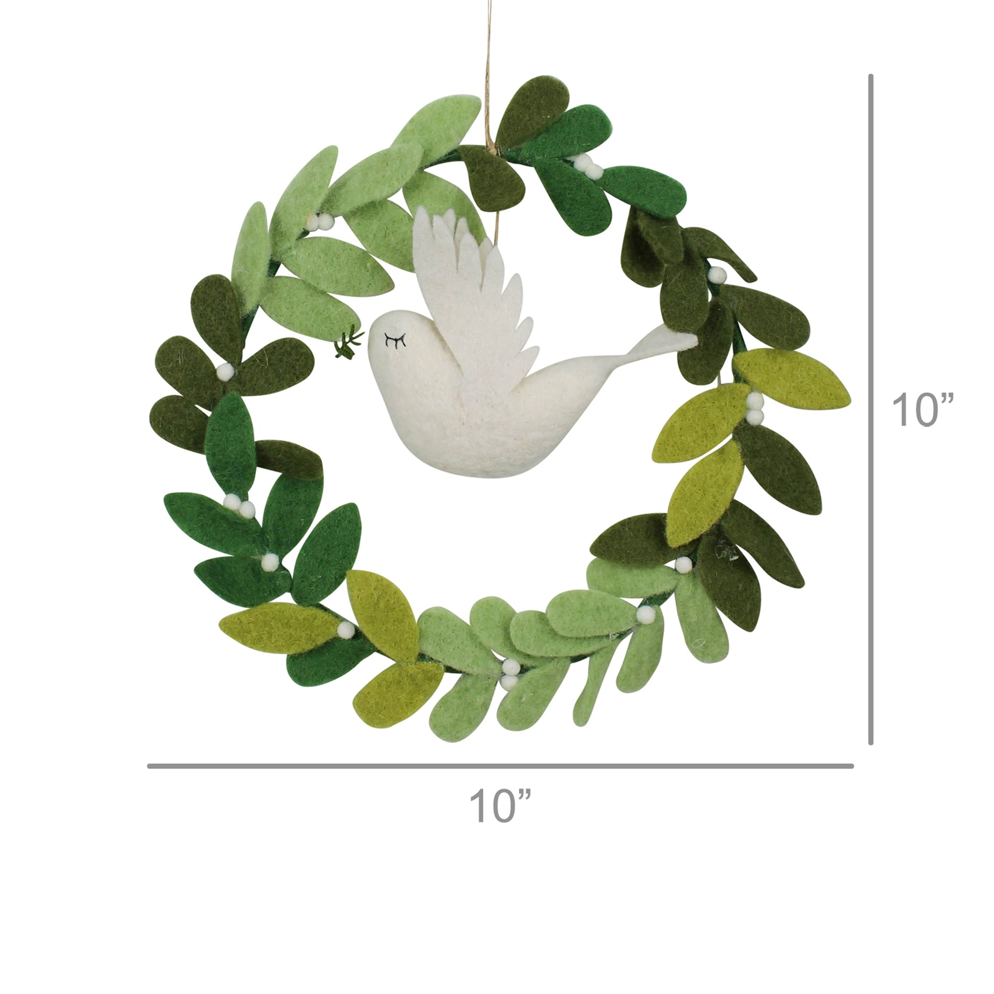 Wreath with Dove, Felt Set Of 4 By HomArt | Wreath | Modishstore - 4