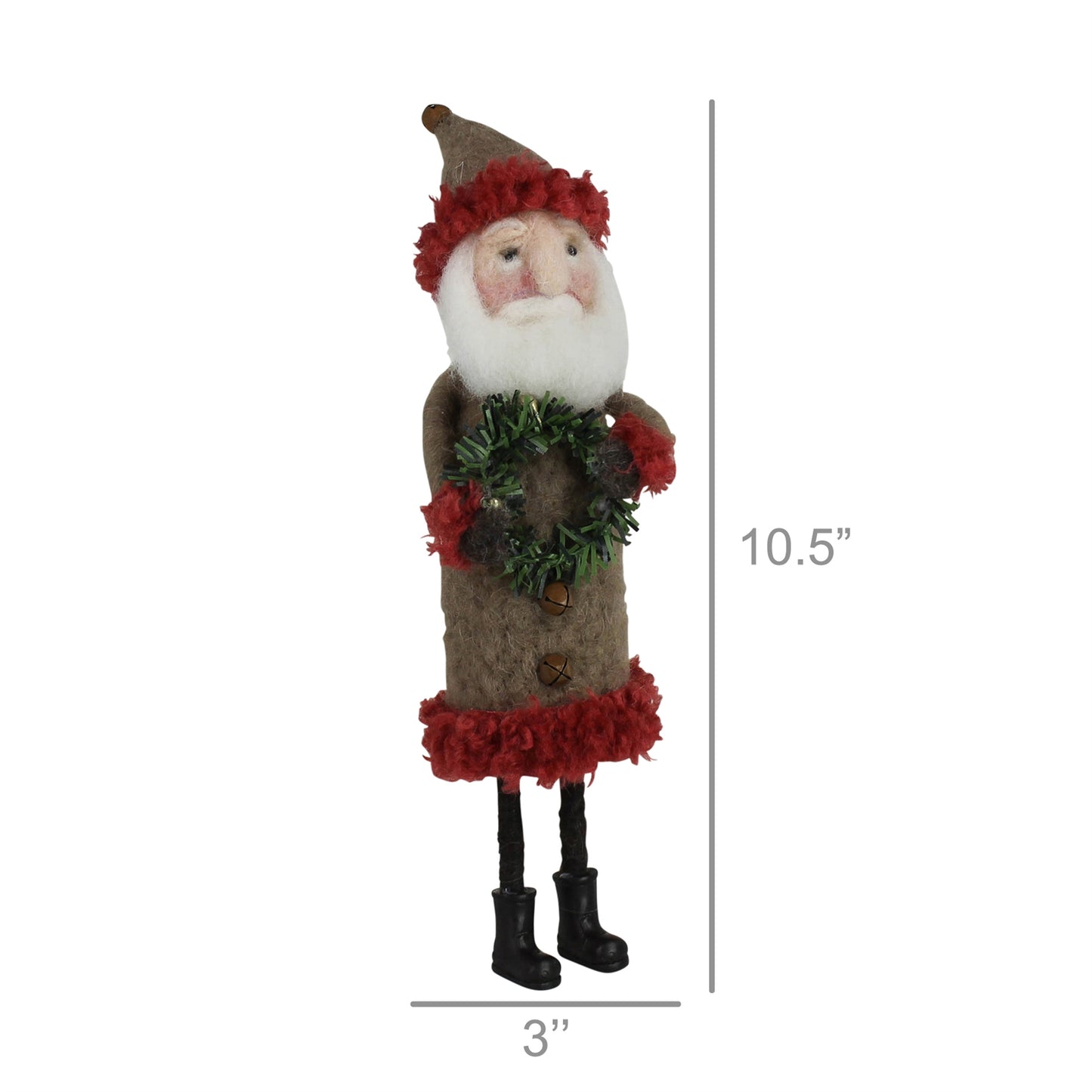 Festive Santa with Wreath, Felt Set Of 4 By HomArt | Ornaments | Modishstore - 2
