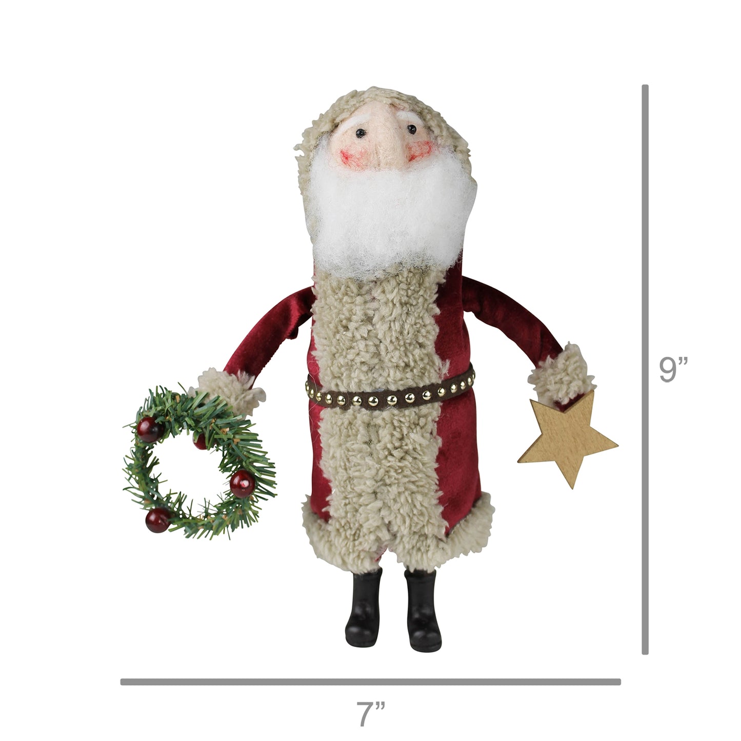 Santa with Wreath and Star, Felt Set Of 4 By HomArt | Ornaments | Modishstore - 2