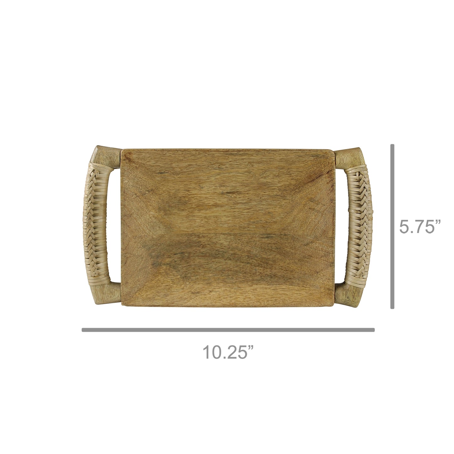 Kota Tray, Wood with Rattan Handles Set Of 4 By HomArt | Decorative Trays & Dishes | Modishstore - 3