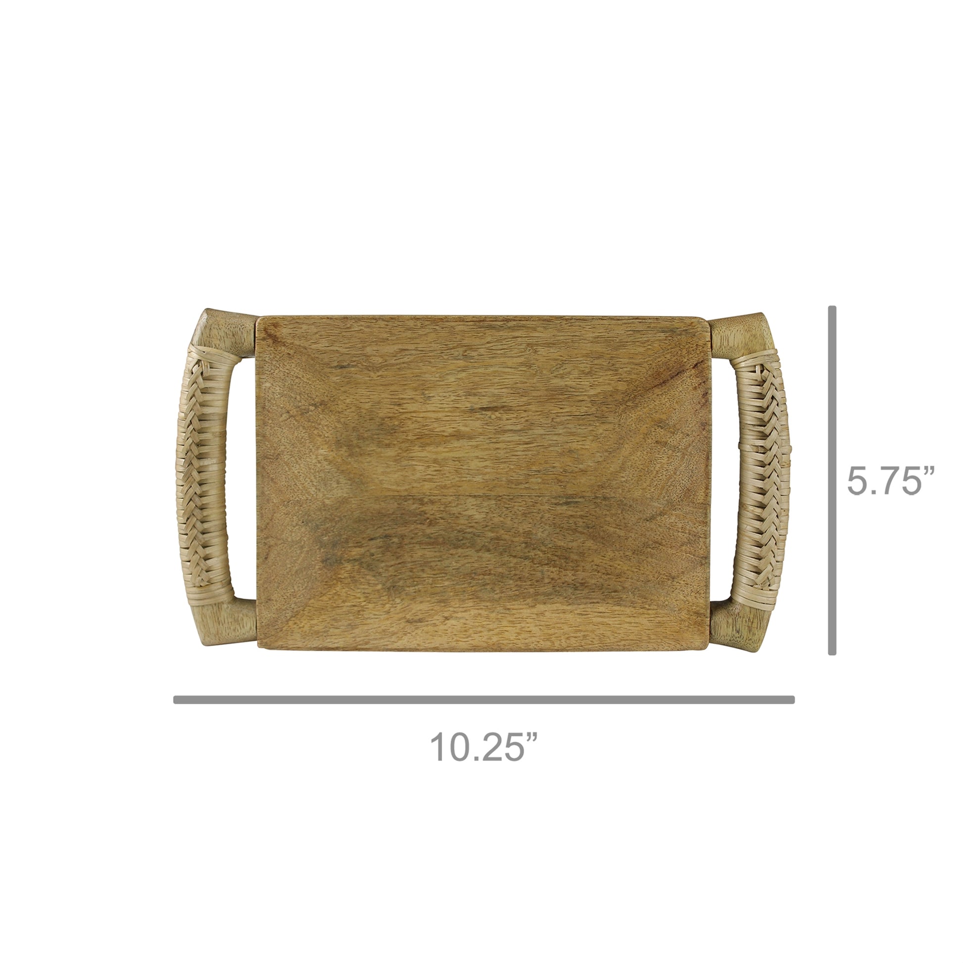 Kota Tray, Wood with Rattan Handles Set Of 4 By HomArt | Decorative Trays & Dishes | Modishstore - 3