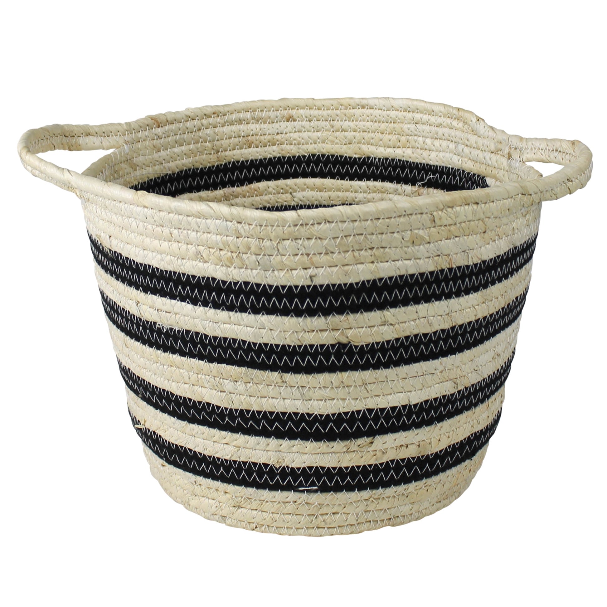 Gideon Striped Baskets with Handles - Set/6, Sm By HomArt | Bins, Baskets & Buckets | Modishstore - 5