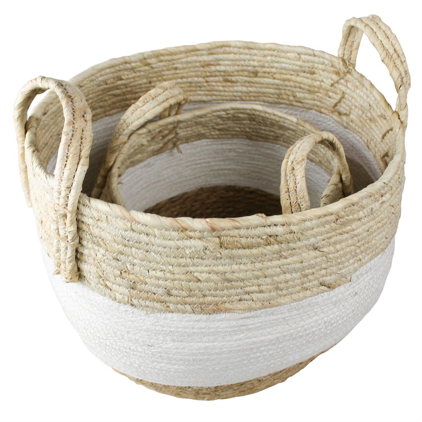Gideon Grass and Cotton Baskets - Set/4 By HomArt | Bins, Baskets & Buckets | Modishstore - 2