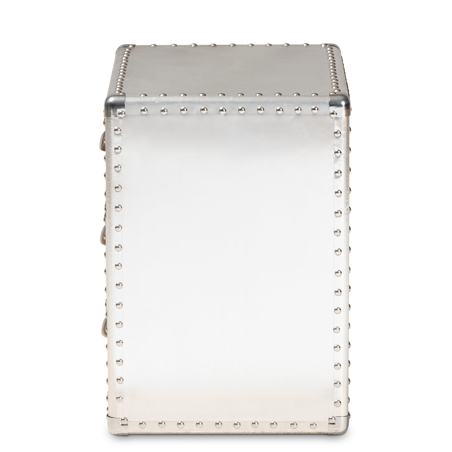 Baxton Studio Armel French Industrial Silver Metal 3-Drawer End Table | Cabinets | Modishstore - 7