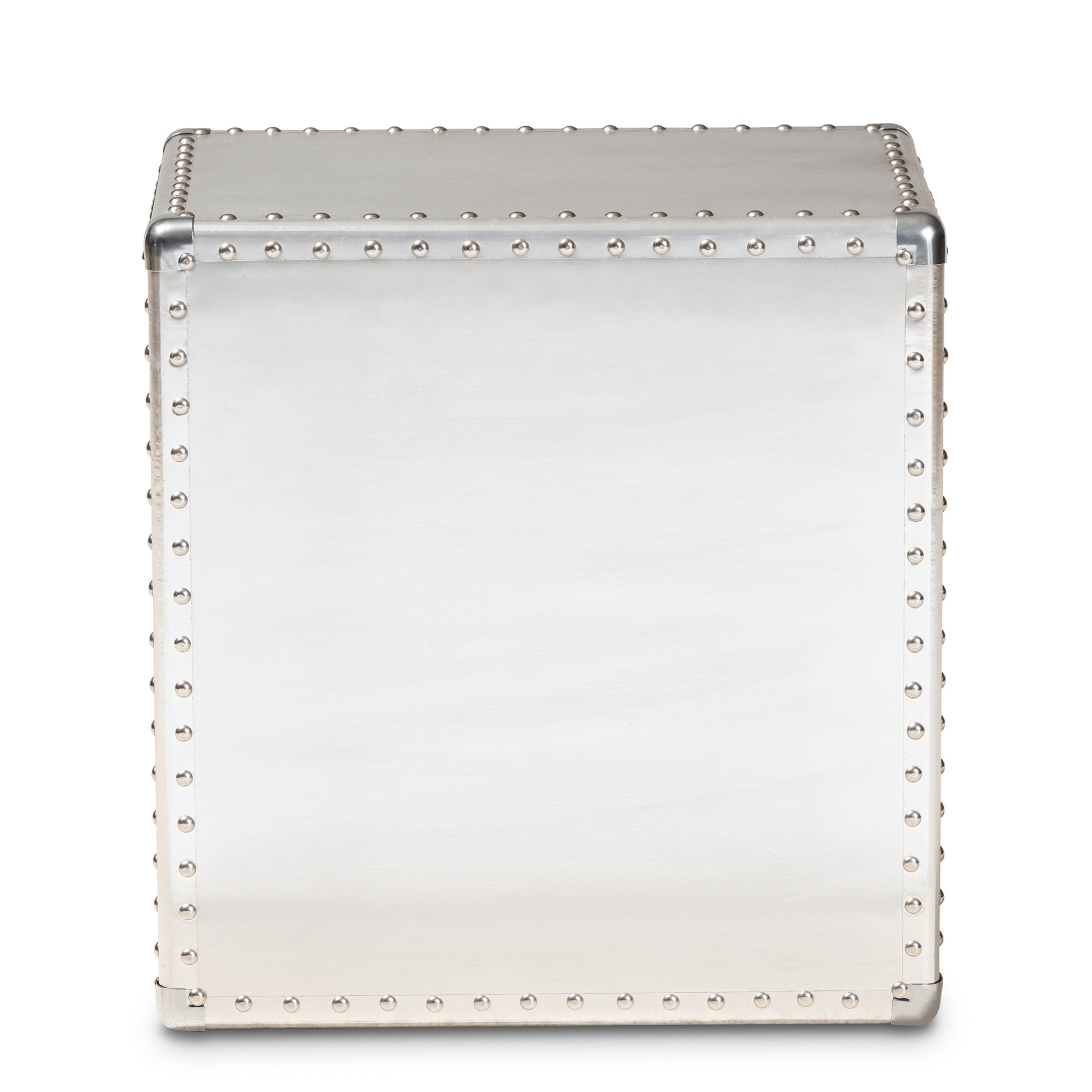 Baxton Studio Armel French Industrial Silver Metal 3-Drawer End Table | Cabinets | Modishstore - 8