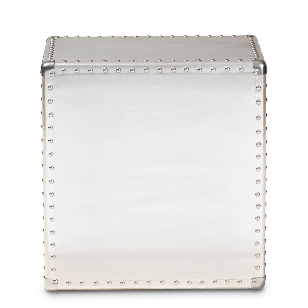 Baxton Studio Armel French Industrial Silver Metal 3-Drawer End Table | Cabinets | Modishstore - 8