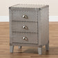 Baxton Studio Claude French Industrial Silver Metal 3-Drawer End Table | Cabinets | Modishstore - 2