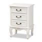 Baxton Studio Gabrielle Traditional French Country Provincial White-Finished 3-Drawer Wood End Table | Cabinets | Modishstore - 4