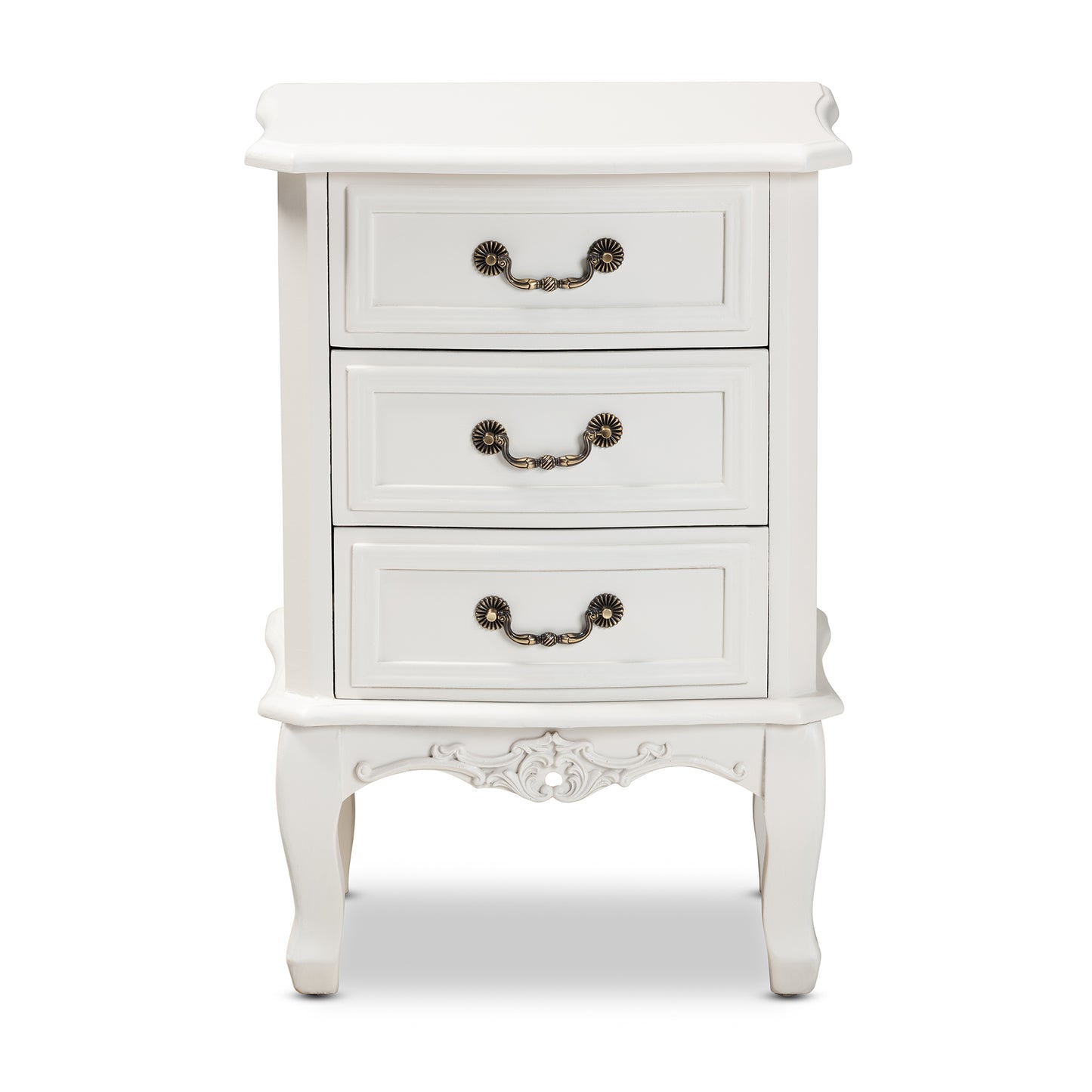 Baxton Studio Gabrielle Traditional French Country Provincial White-Finished 3-Drawer Wood End Table | Cabinets | Modishstore - 6