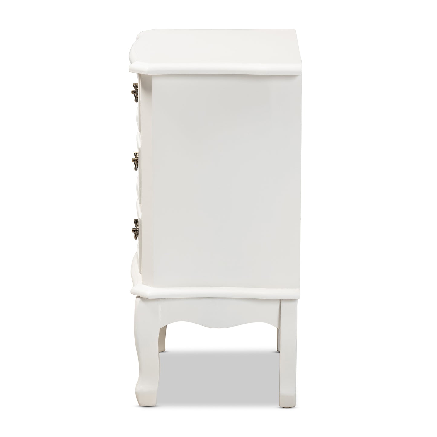 Baxton Studio Gabrielle Traditional French Country Provincial White-Finished 3-Drawer Wood End Table | Cabinets | Modishstore - 7