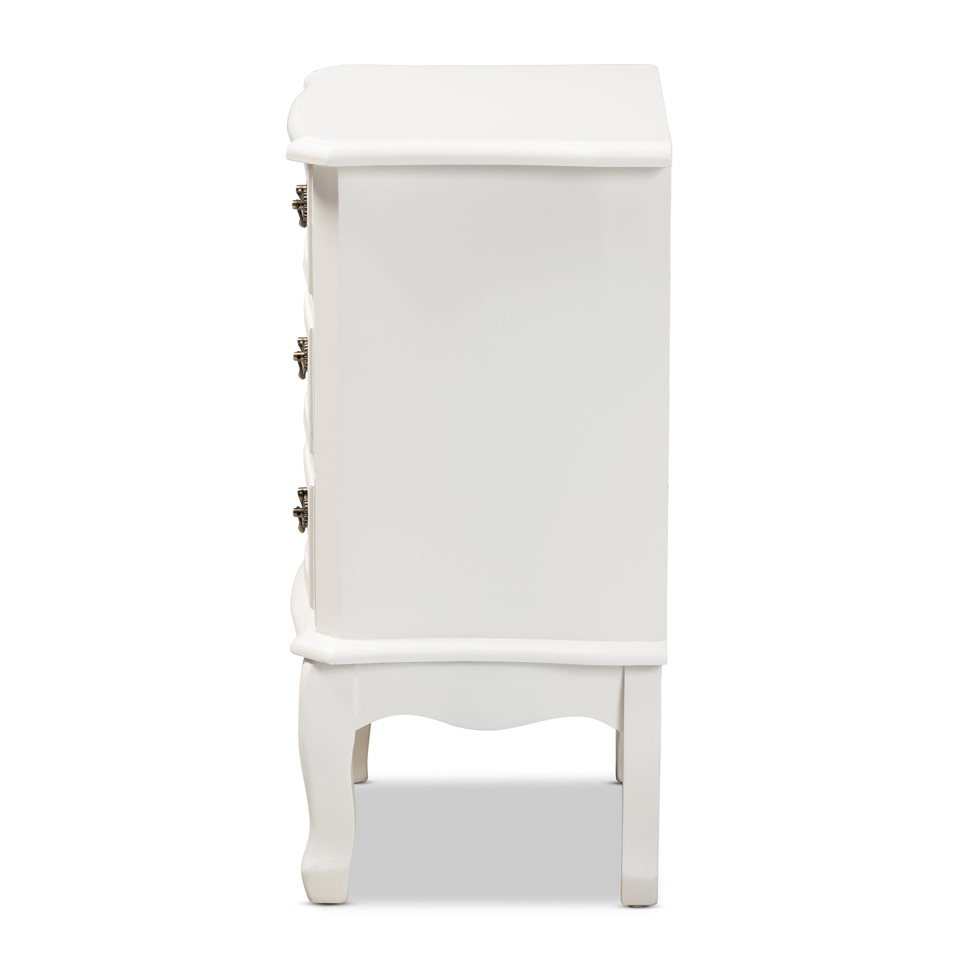 Baxton Studio Gabrielle Traditional French Country Provincial White-Finished 3-Drawer Wood End Table | Cabinets | Modishstore - 7