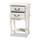 Baxton Studio Gabrielle Traditional French Country Provincial White-Finished 2-Drawer Wood End Table | Cabinets | Modishstore - 5