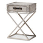 Baxton Studio William Modern French Industrial Silver Metal 1-Drawer End Table | Cabinets | Modishstore - 4