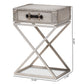 Baxton Studio William Modern French Industrial Silver Metal 1-Drawer End Table | Cabinets | Modishstore - 3