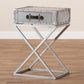 Baxton Studio William Modern French Industrial Silver Metal 1-Drawer End Table | Cabinets | Modishstore - 2