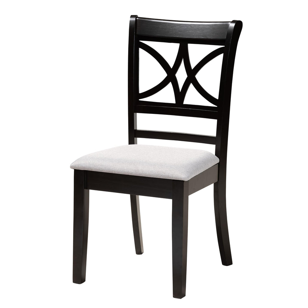 Baxton Studio Mari Modern Grey Fabric and Dark Brown Finished Wood 5-Piece Dining Set | Dining Sets | Modishstore - 3