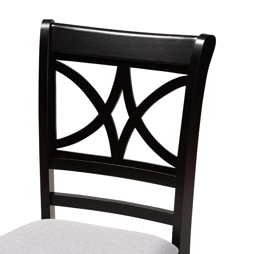 Baxton Studio Mari Modern Grey Fabric and Dark Brown Finished Wood 5-Piece Dining Set | Dining Sets | Modishstore - 6