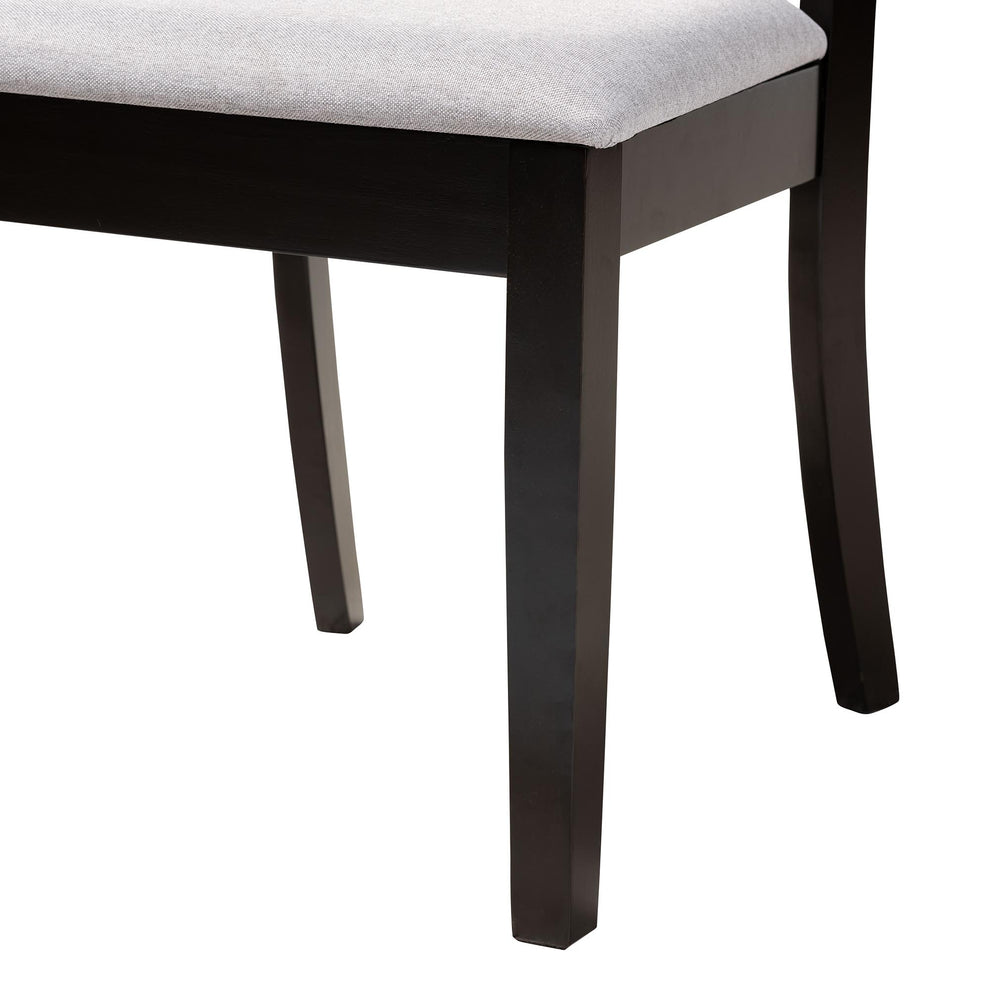 Baxton Studio Mari Modern Grey Fabric and Dark Brown Finished Wood 5-Piece Dining Set | Dining Sets | Modishstore - 7