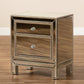 Baxton Studio Fadri Contemporary Glam and Luxe Mirrored 2-Drawer End Table | Cabinets | Modishstore - 8