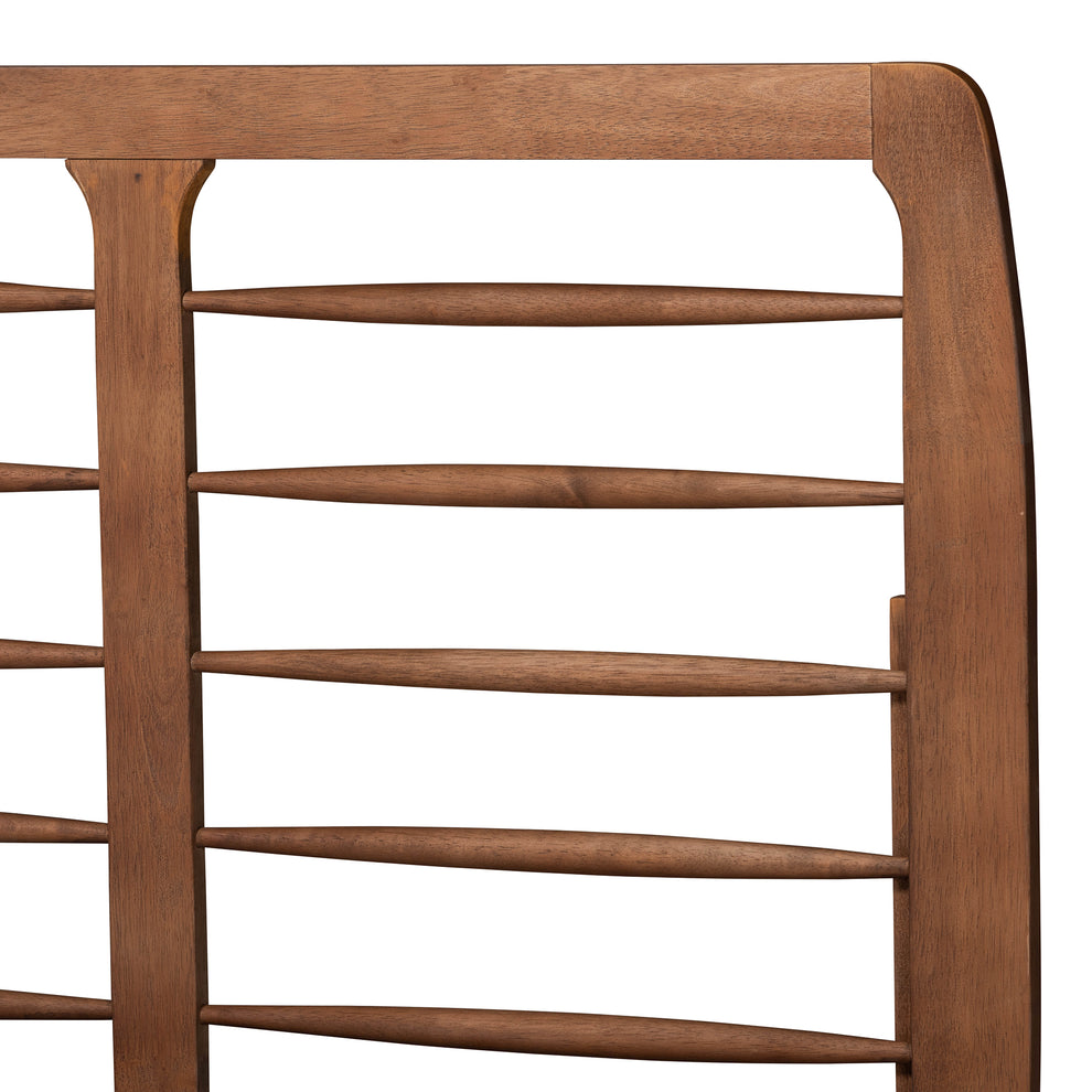 Baxton Studio Petra Mid-Century Modern Ash Walnut Finished Wood Full Size Platform Bed | Beds | Modishstore - 5