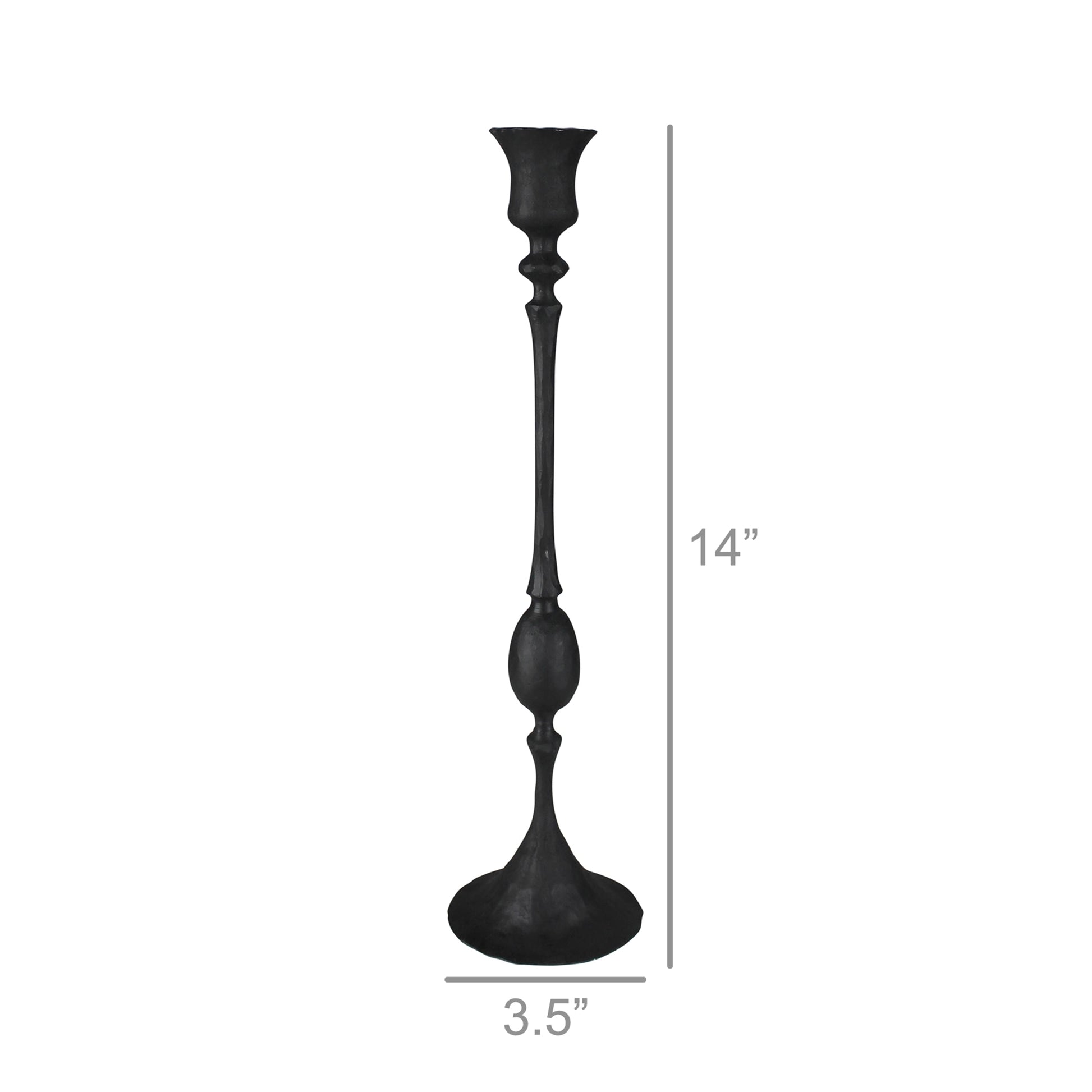 Petro Taper Holder, Black - Medium Set Of 8 By HomArt | Candle Holders | Modishstore - 2