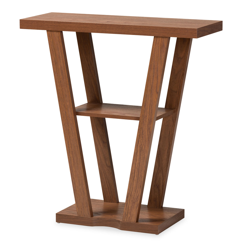 Baxton Studio Boone Modern and Contemporary Walnut Brown Finished Wood Console Table | Console Tables | Modishstore - 2