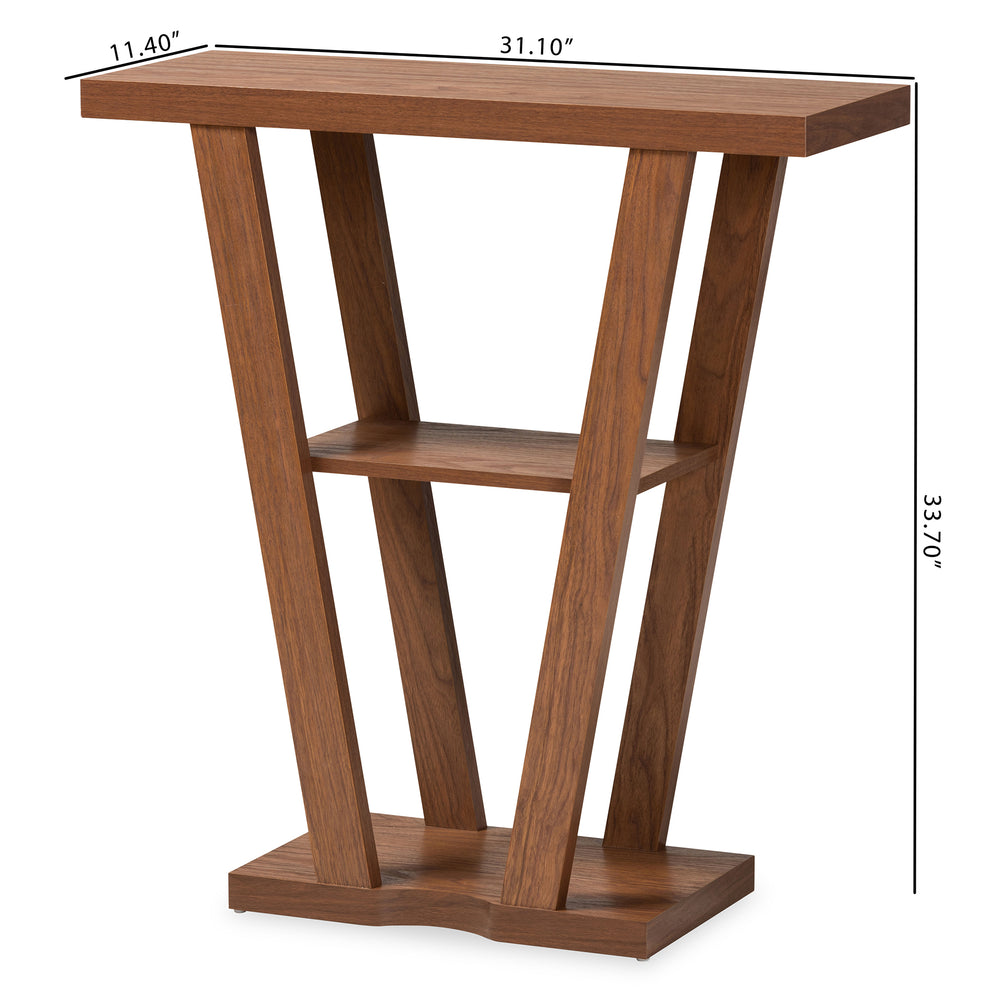 Baxton Studio Boone Modern and Contemporary Walnut Brown Finished Wood Console Table | Console Tables | Modishstore - 8
