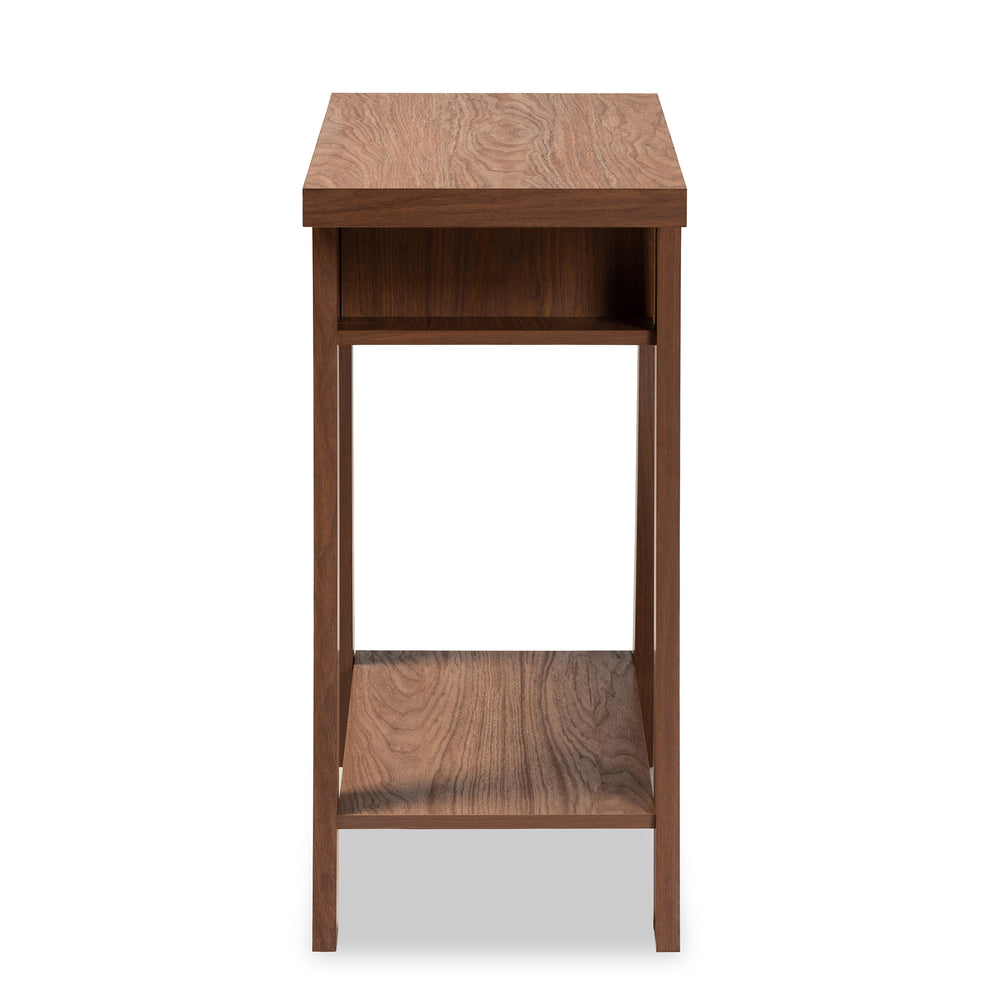 Baxton Studio Herman Modern and Contemporary Walnut Brown Finished Wood 1-Drawer Console Table | Console Tables | Modishstore - 5
