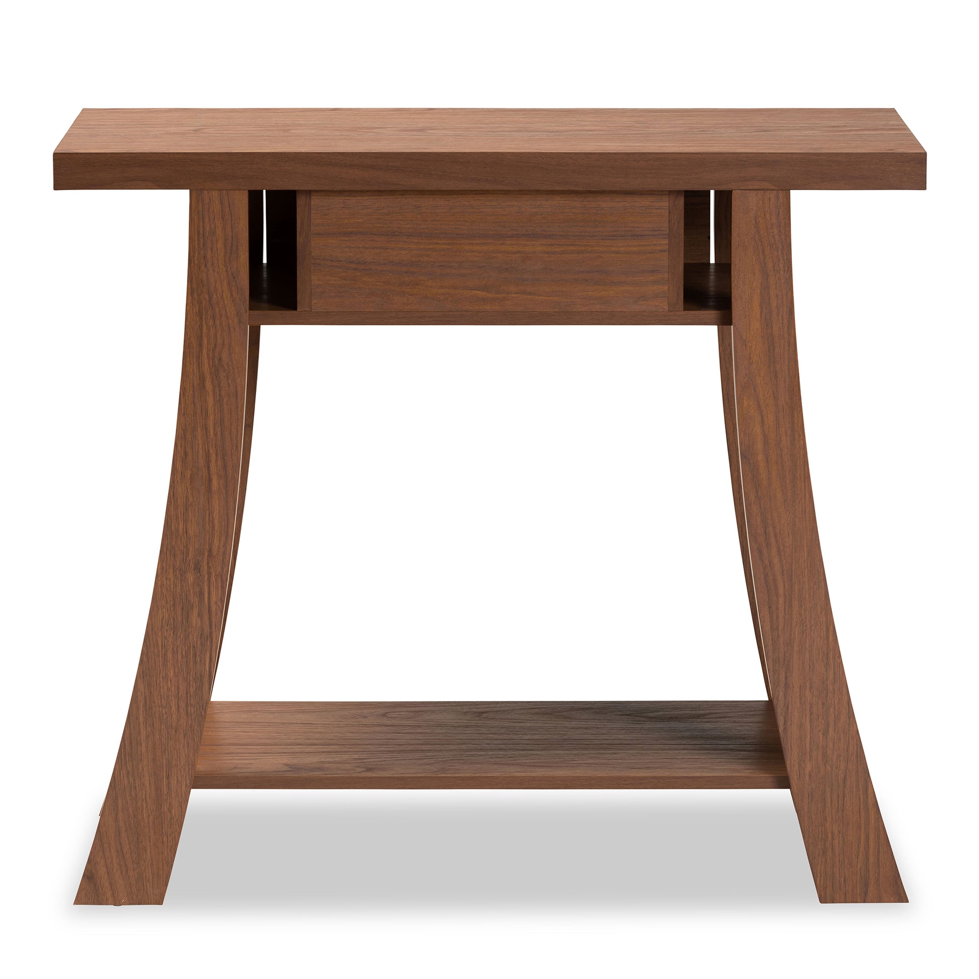 Baxton Studio Herman Modern and Contemporary Walnut Brown Finished Wood 1-Drawer Console Table | Console Tables | Modishstore - 6