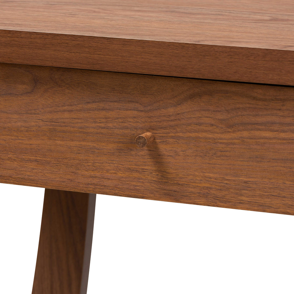 Baxton Studio Herman Modern and Contemporary Walnut Brown Finished Wood 1-Drawer Console Table | Console Tables | Modishstore - 7