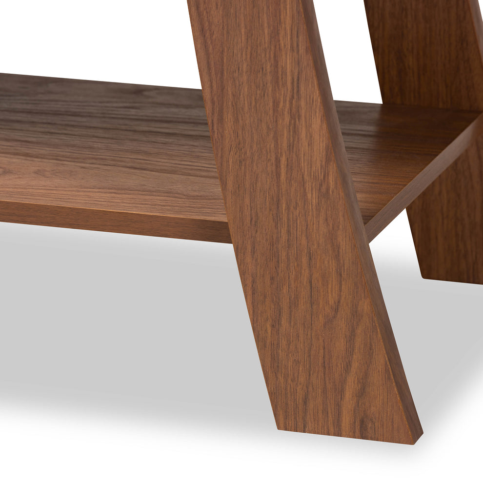 Baxton Studio Herman Modern and Contemporary Walnut Brown Finished Wood 1-Drawer Console Table | Console Tables | Modishstore - 8