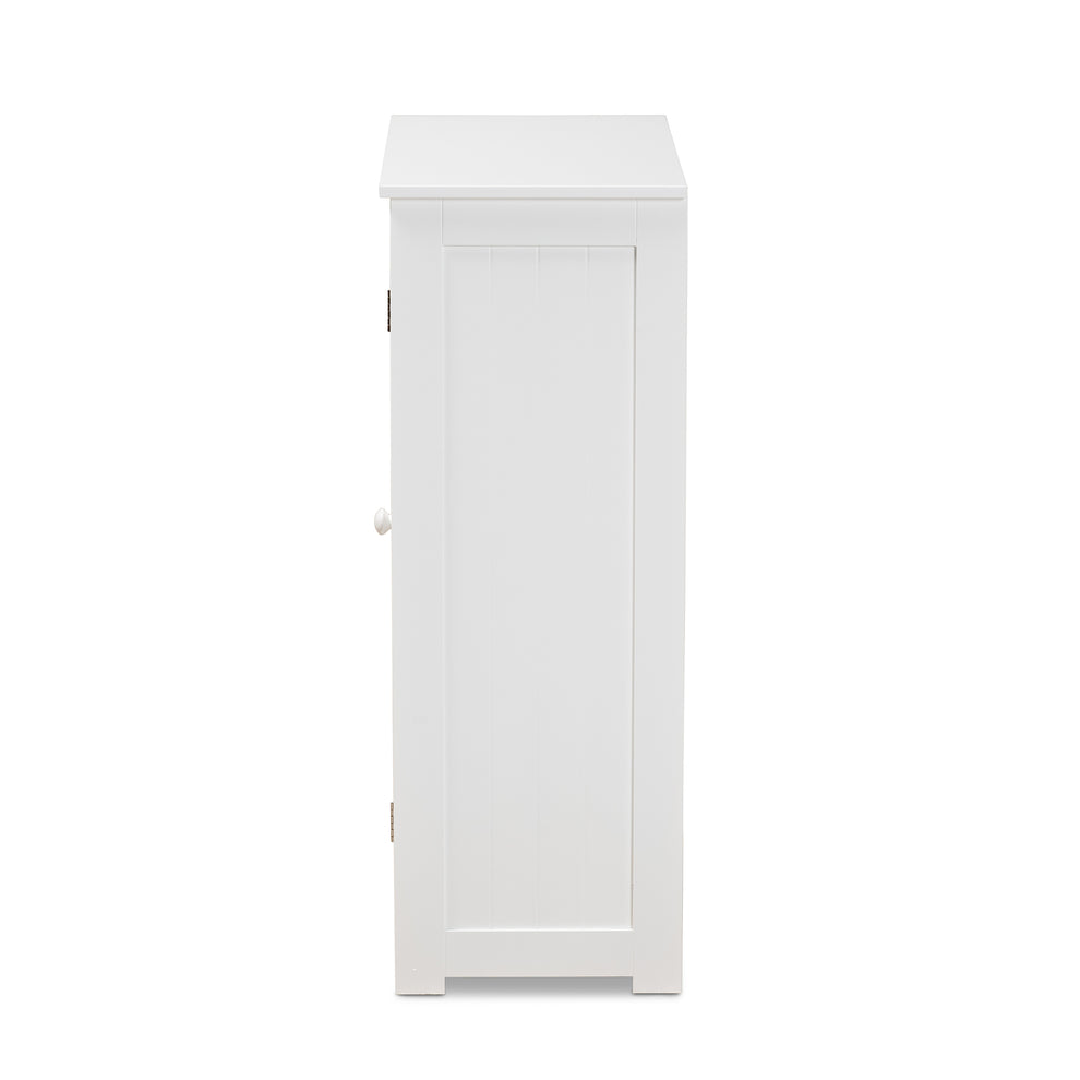 Baxton Studio Bauer Modern and Contemporary White Finished Wood 4-Drawer Bathroom Storage Cabinet | Cabinets | Modishstore - 5