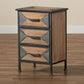 Baxton Studio Laurel Rustic Industrial Antique Grey Finished Metal and Whitewashed Oak Brown Finished Wood 3-Drawer End Table | Cabinets | Modishstore - 8