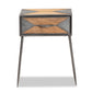 Baxton Studio Laurel Rustic Industrial Antique Grey Finished Metal and Whitewashed Oak Brown Finished Wood 1-Drawer End Table | Cabinets | Modishstore - 6