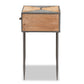 Baxton Studio Laurel Rustic Industrial Antique Grey Finished Metal and Whitewashed Oak Brown Finished Wood 1-Drawer End Table | Cabinets | Modishstore - 7