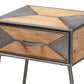 Baxton Studio Laurel Rustic Industrial Antique Grey Finished Metal and Whitewashed Oak Brown Finished Wood 1-Drawer End Table | Cabinets | Modishstore - 8