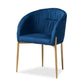 Baxton Studio Ballard Modern Luxe and Glam Navy Blue Velvet Fabric Upholstered and Gold Finished Metal Dining Chair | Dining Chairs | Modishstore - 4