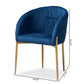 Baxton Studio Ballard Modern Luxe and Glam Navy Blue Velvet Fabric Upholstered and Gold Finished Metal Dining Chair | Dining Chairs | Modishstore - 3