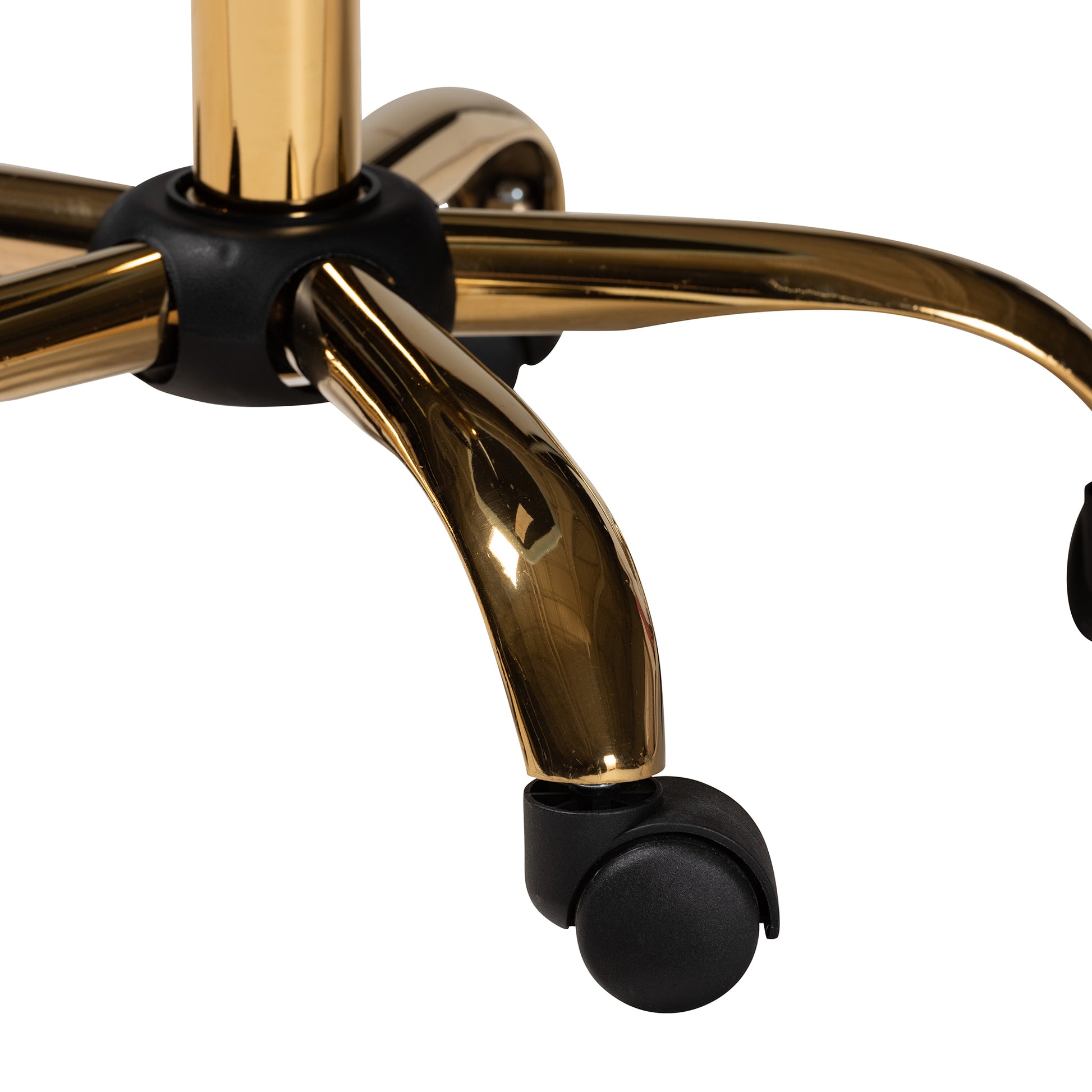 Baxton Studio Kabira Contemporary Glam and Luxe Aqua Velvet Fabric and Gold Metal Swivel Office chair | Office Chairs | Modishstore - 8