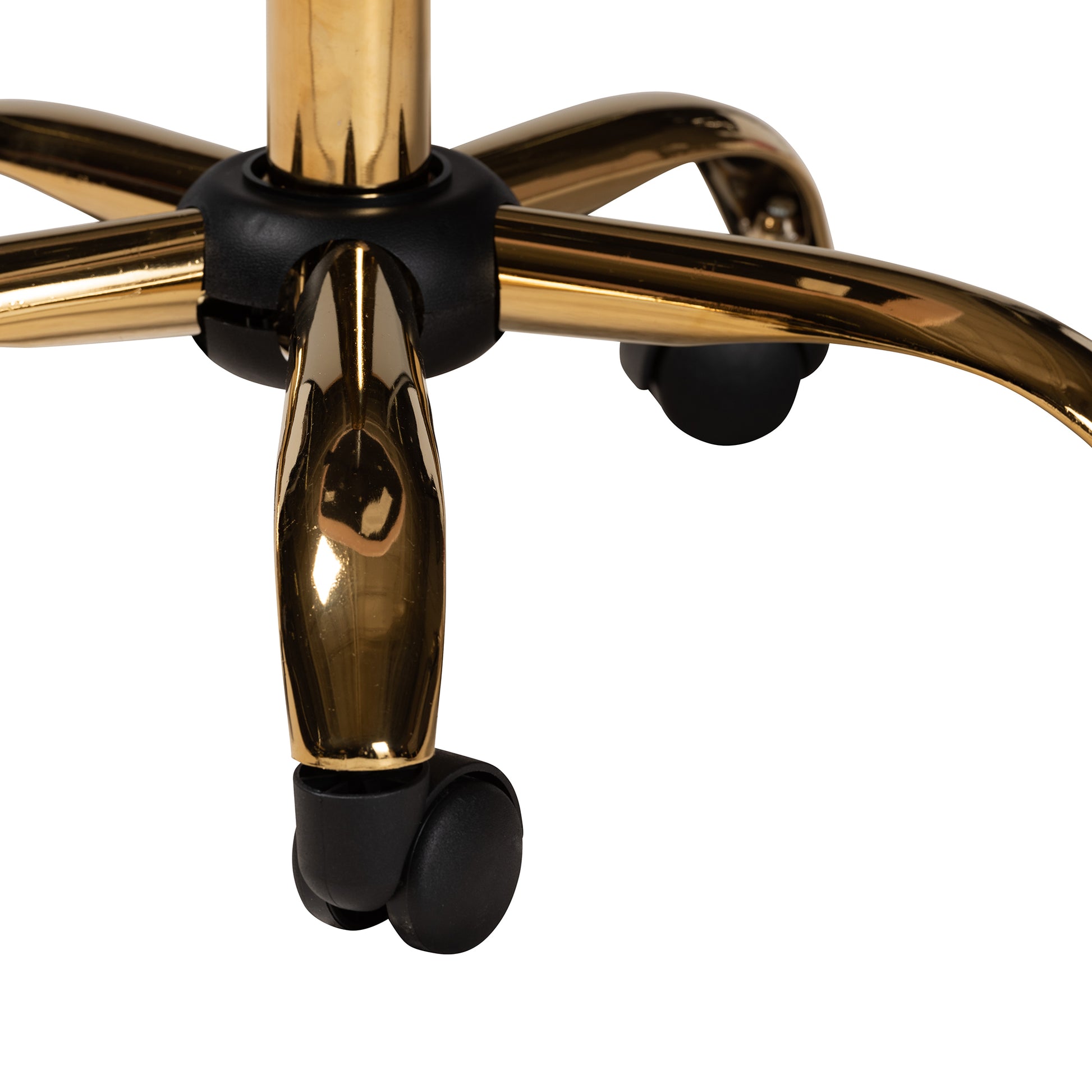 Baxton Studio Kabira Contemporary Glam and Luxe Aqua Velvet Fabric and Gold Metal Swivel Office chair | Office Chairs | Modishstore - 18