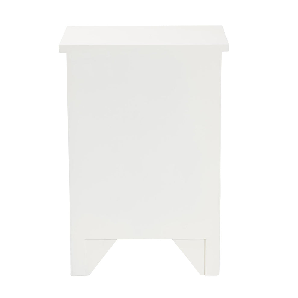 Baxton Studio Lambert Classic and Traditional White Finished Wood 1-Drawer End Table | Cabinets | Modishstore - 9
