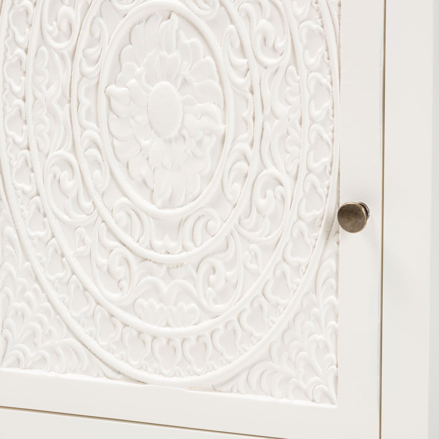 Baxton Studio Lambert Classic and Traditional White Finished Wood 1-Drawer End Table | Cabinets | Modishstore - 10