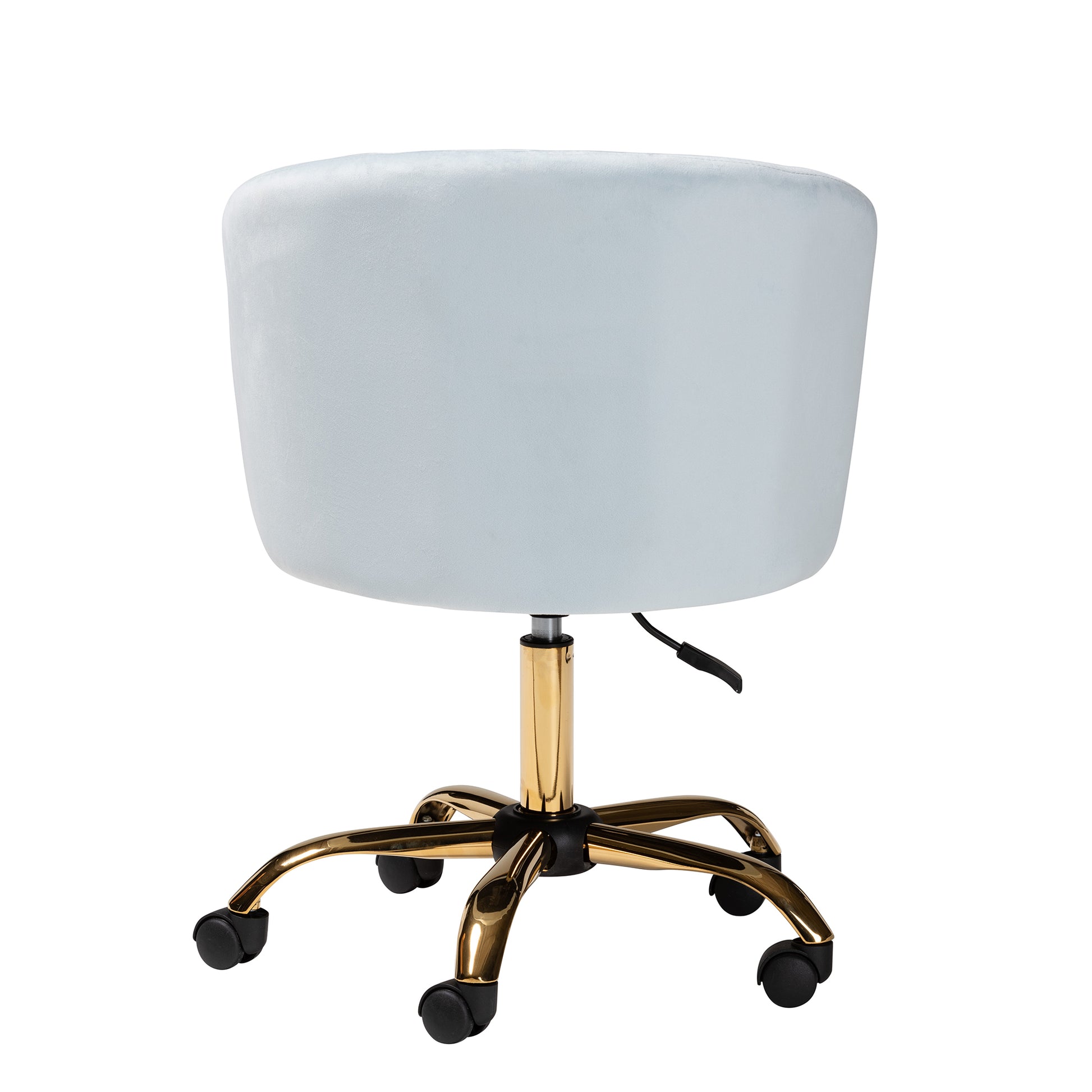 Baxton Studio Ravenna Contemporary Glam and Luxe Aqua Velvet Fabric and Gold Metal Swivel Office Chair | Office Chairs | Modishstore - 5