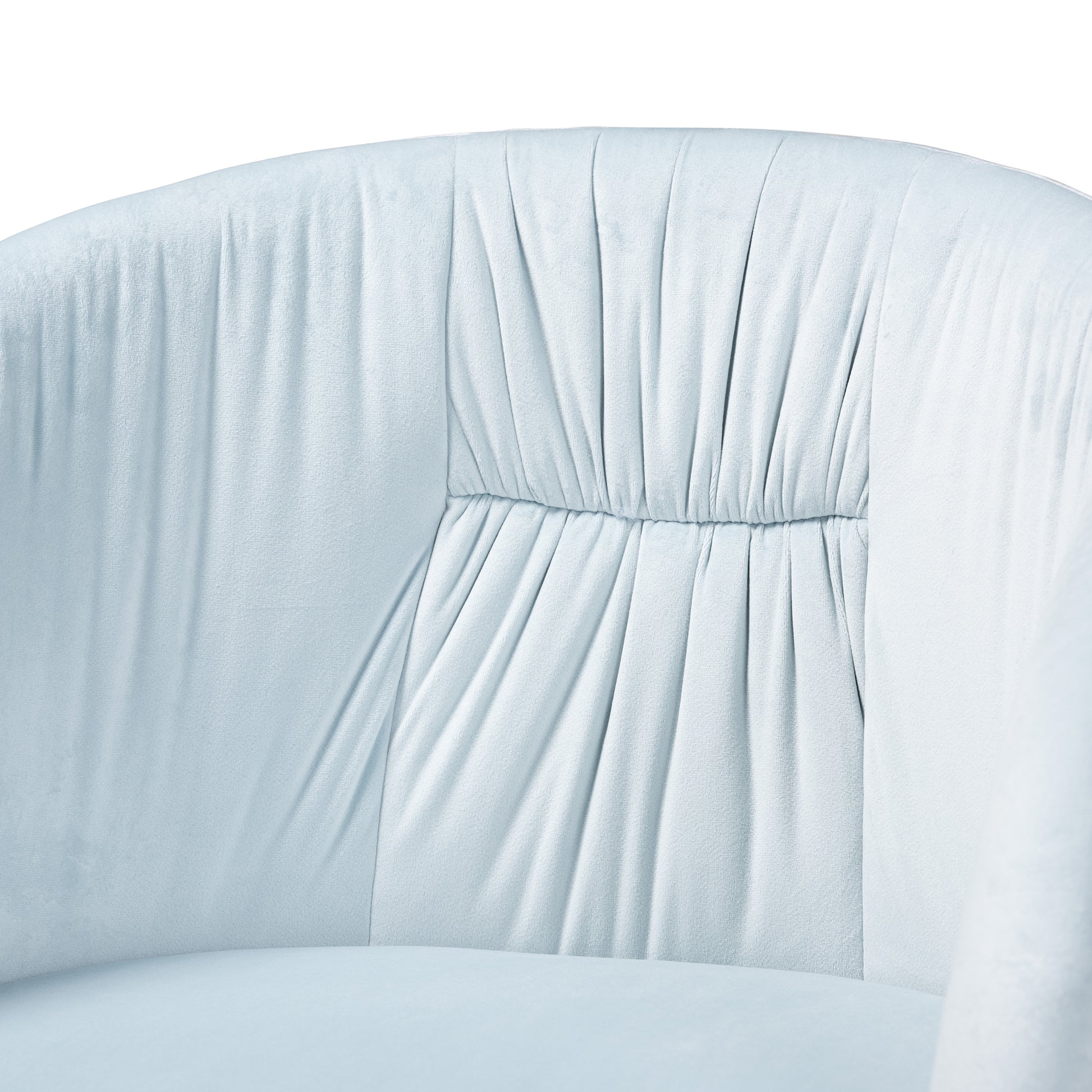 Baxton Studio Ravenna Contemporary Glam and Luxe Aqua Velvet Fabric and Gold Metal Swivel Office Chair | Office Chairs | Modishstore - 7