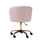 Baxton Studio Ravenna Contemporary Glam and Luxe Blush Pink Velvet Fabric and Gold Metal Swivel Office Chair | Office Chairs | Modishstore - 5