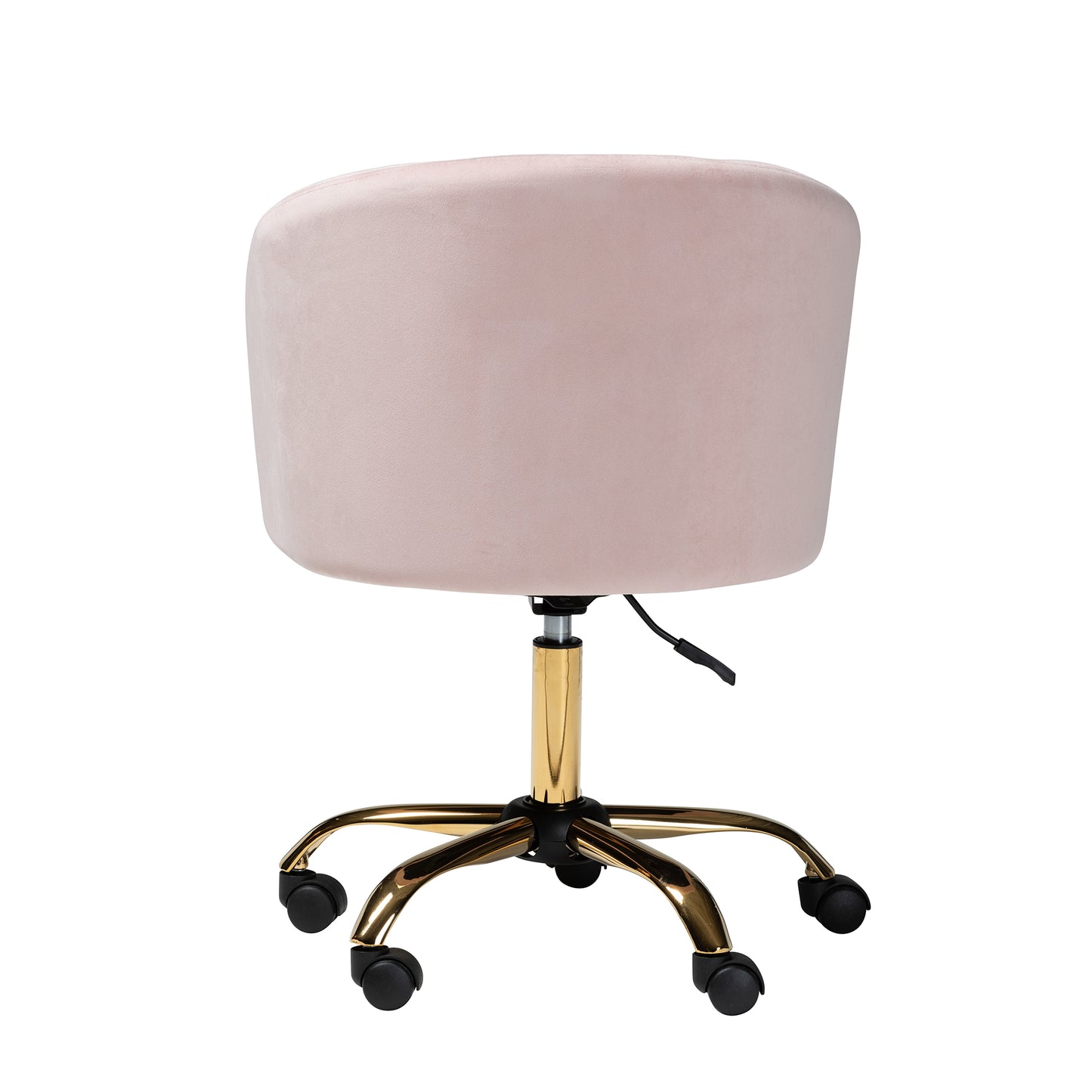 Baxton Studio Ravenna Contemporary Glam and Luxe Blush Pink Velvet Fabric and Gold Metal Swivel Office Chair | Office Chairs | Modishstore - 5
