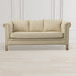 Mango Wood Solid Parquet and Linen Sofa 72 Inches