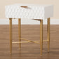 Baxton Studio Marcin Contemporary Glam and Luxe White Finished Wood and Gold Metal 1-Drawer End Table | Cabinets | Modishstore - 2